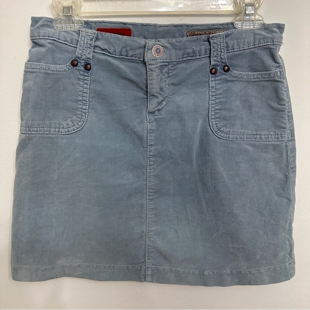 AG Adriano Goldschmied The Romance Corduroy  Mini Skirt Light Blue Size 27